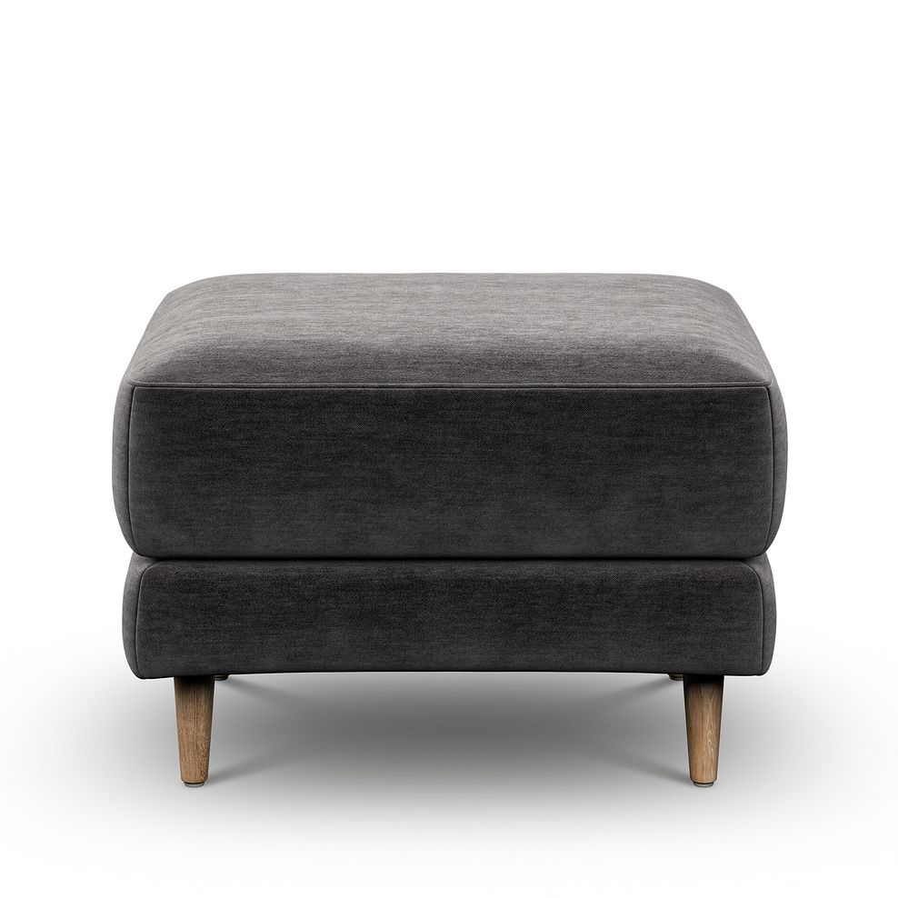 Zara Footstool in Canna Dark Grey Fabric 2