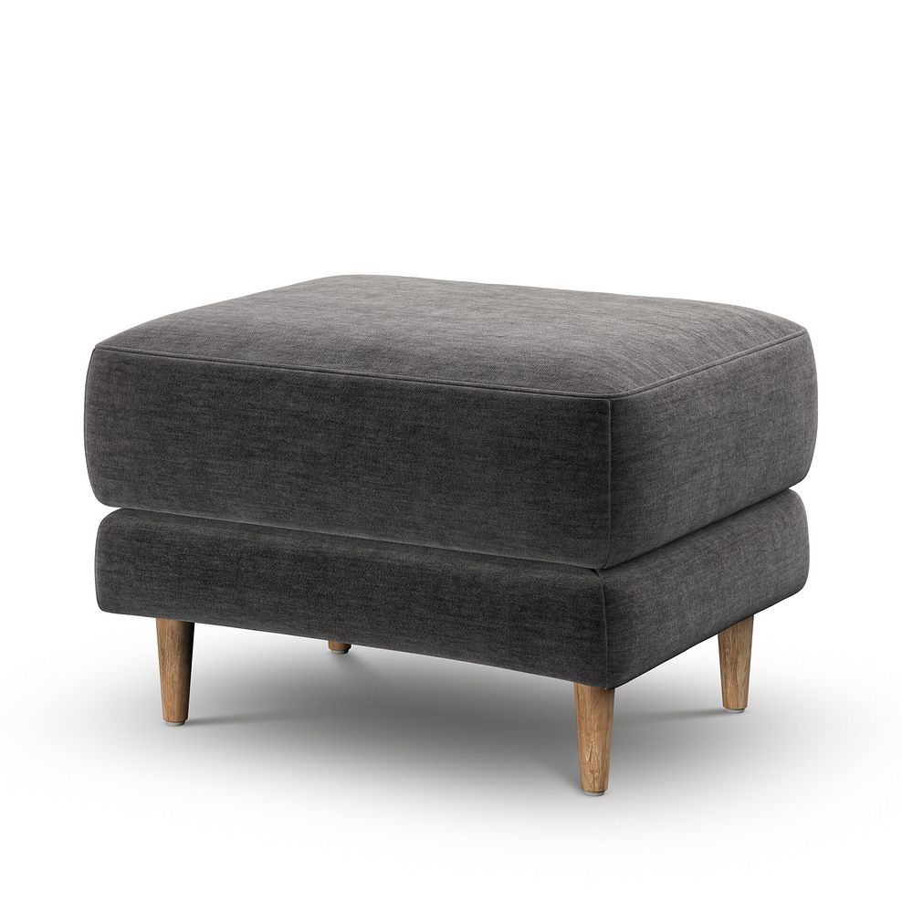 Zara Footstool in Canna Dark Grey Fabric 3