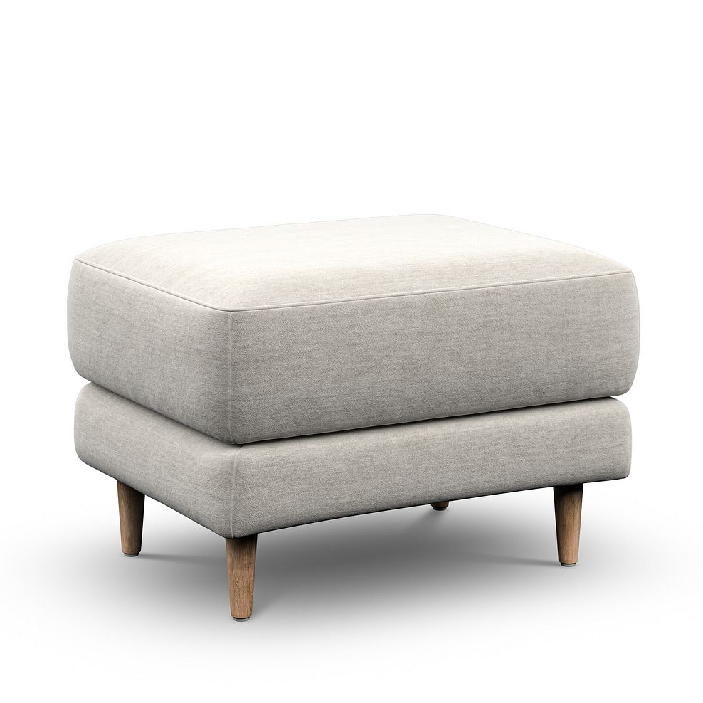Zara Footstool in Canna Light Grey Fabric 1