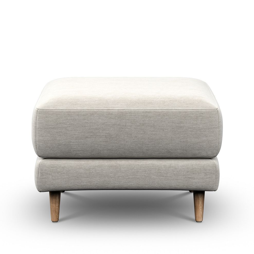 Zara Footstool in Canna Light Grey Fabric 2