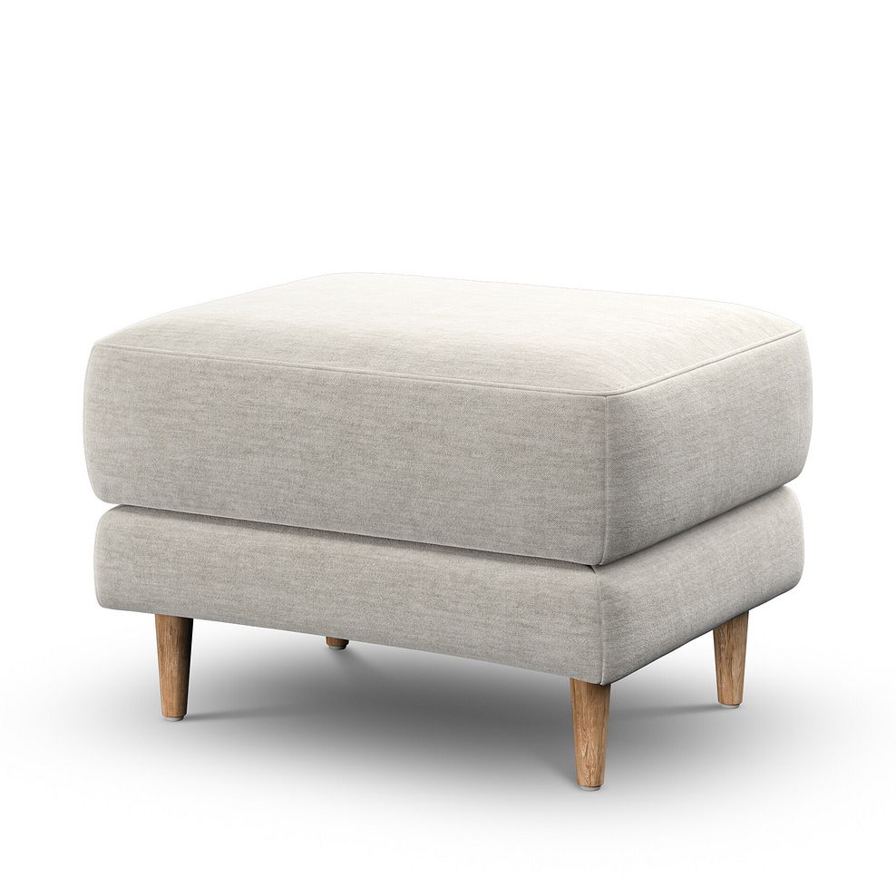 Zara Footstool in Canna Light Grey Fabric 3