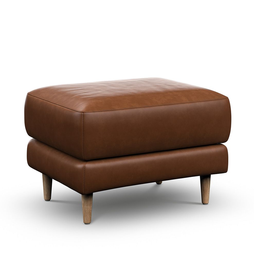 Zara Footstool in Chestnut Brown Leather 1