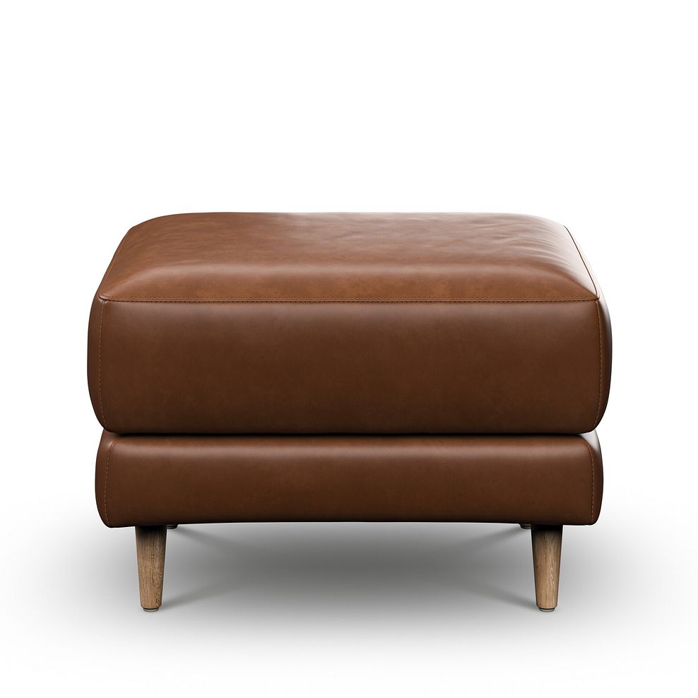 Zara Footstool in Chestnut Brown Leather 2
