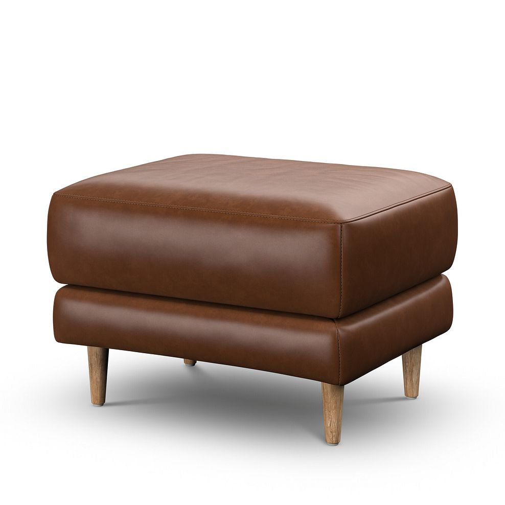Zara Footstool in Chestnut Brown Leather 3