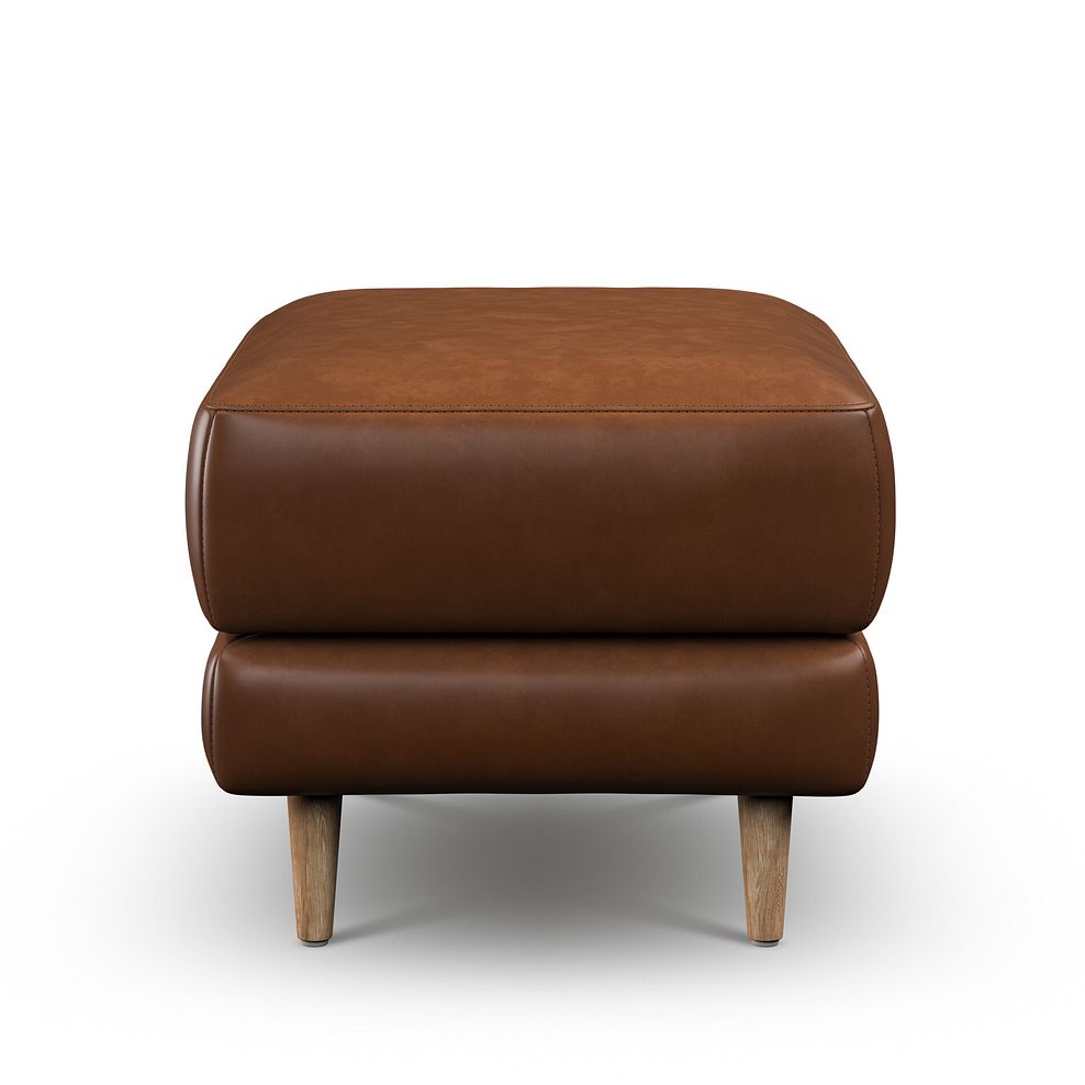 Zara Footstool in Chestnut Brown Leather 4