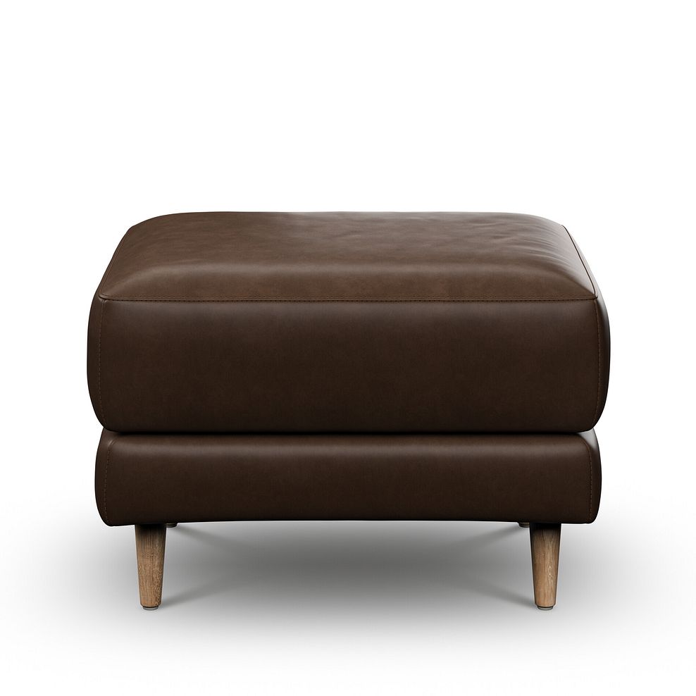 Zara Footstool in Dark Brown Leather 2