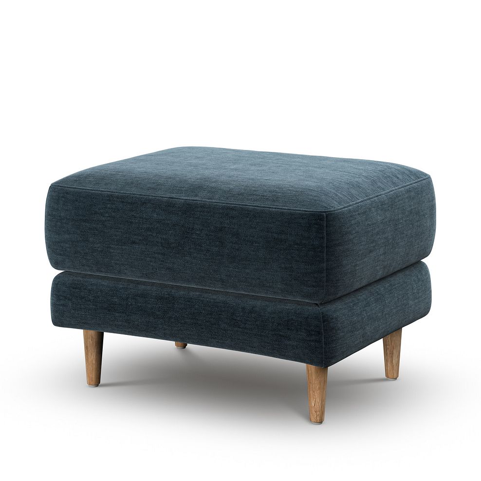 Zara Footstool in Steel Blue Fabric 3