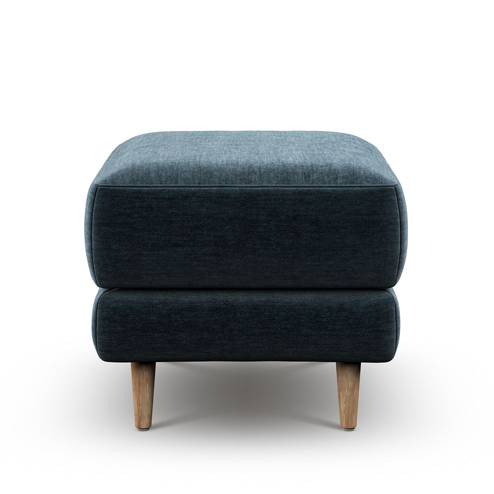 Zara Footstool in Steel Blue Fabric 4