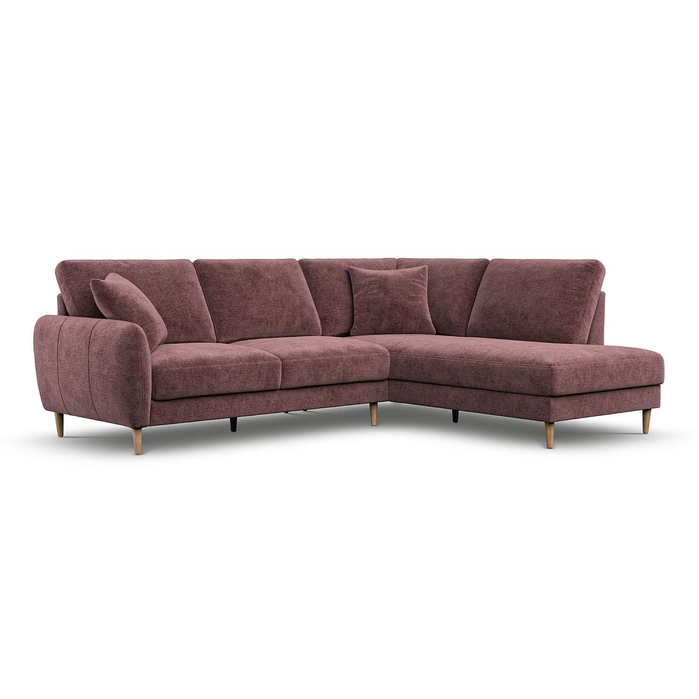 Zara Left Hand Corner Chaise Sofa in Arlan Rosewood Fabric 1