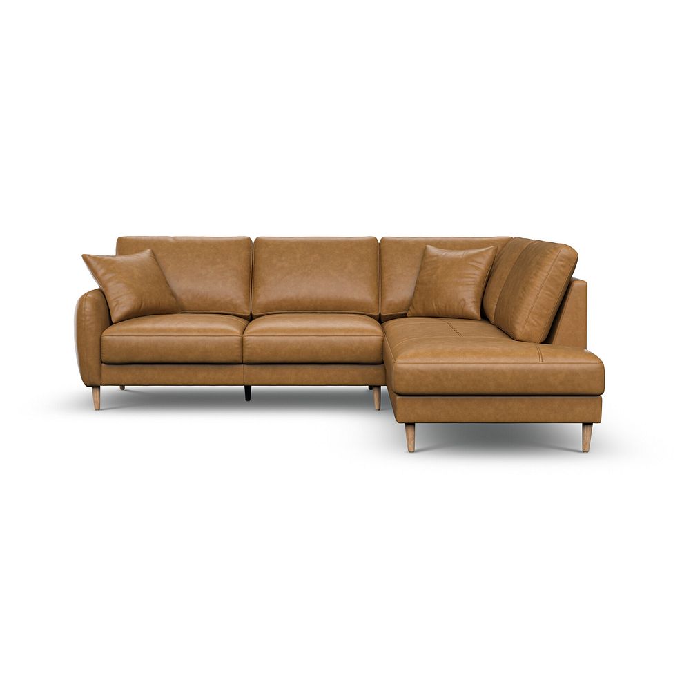 Zara Left Hand Corner Chaise Sofa in Brown Leather 2