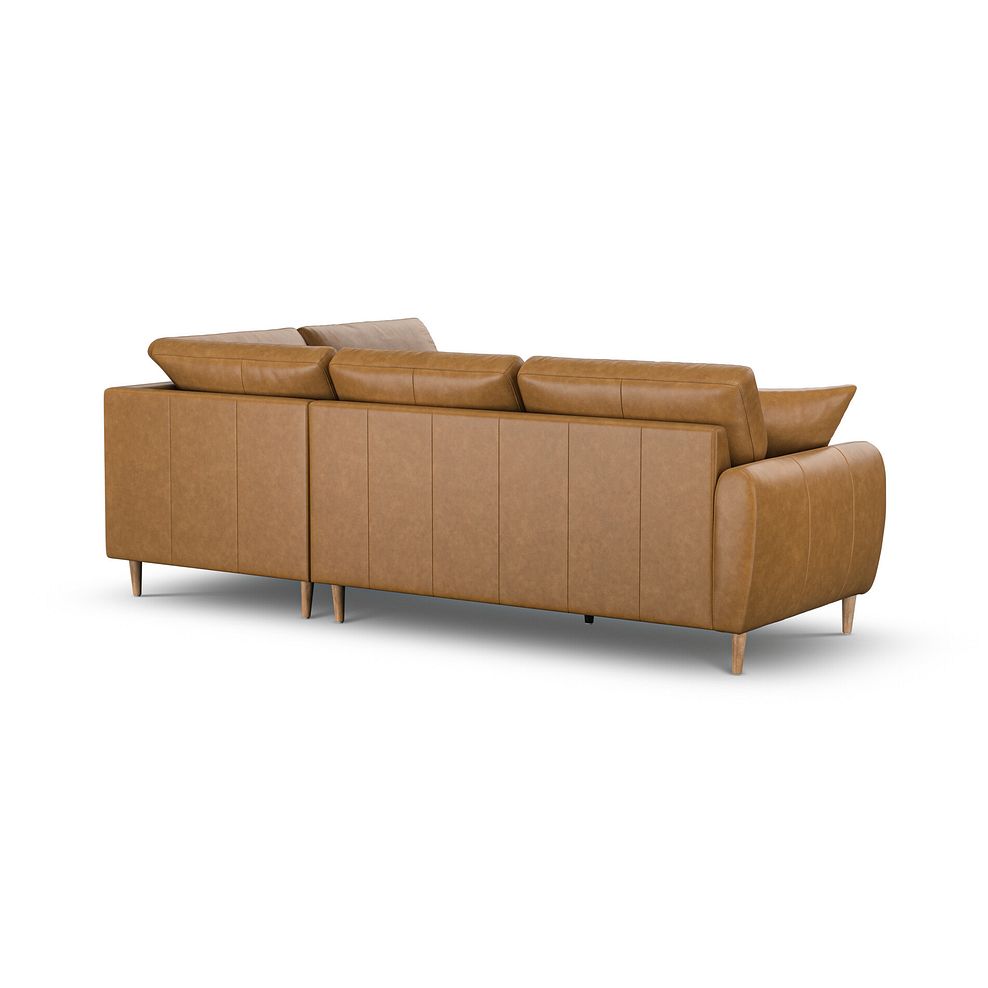 Zara Left Hand Corner Chaise Sofa in Brown Leather 3