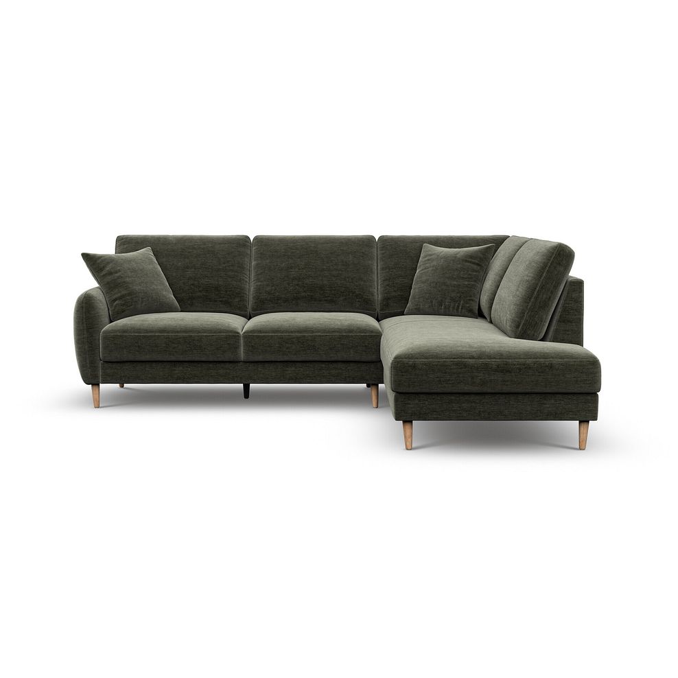 Zara Left Hand Corner Chaise Sofa in Canna Dark Green Fabric 2