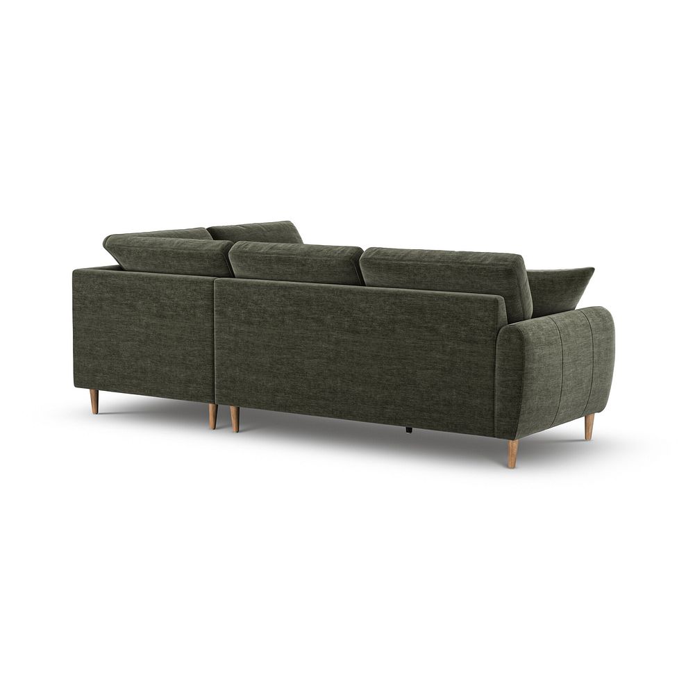 Zara Left Hand Corner Chaise Sofa in Canna Dark Green Fabric 3