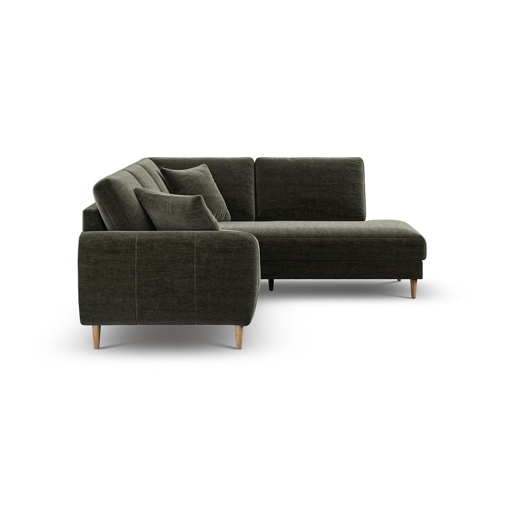 Zara Left Hand Corner Chaise Sofa in Canna Dark Green Fabric 5