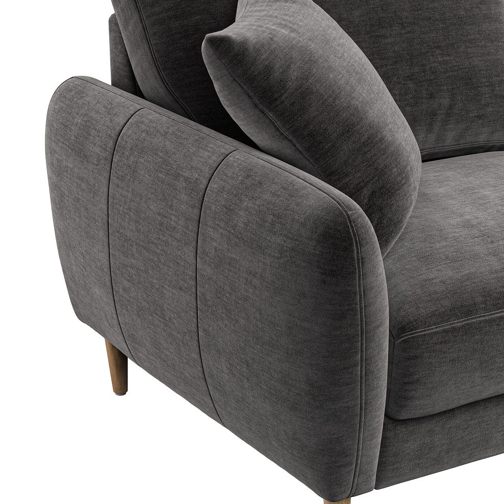 Zara Left Hand Corner Chaise Sofa in Canna Dark Grey Fabric 6