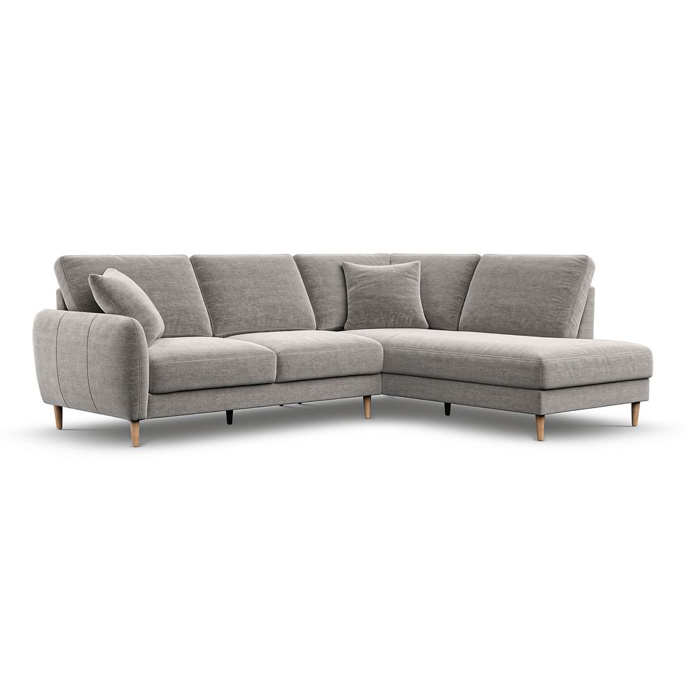 Zara Left Hand Corner Chaise Sofa in Canna Grey Fabric 1