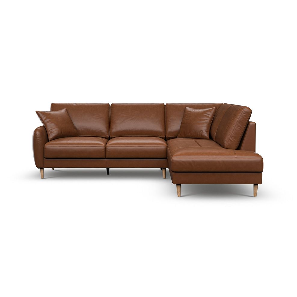 Zara Left Hand Corner Chaise Sofa in Chestnut Brown Leather 2