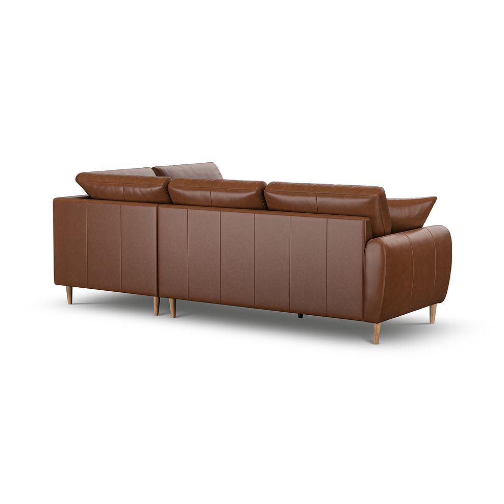 Zara Left Hand Corner Chaise Sofa in Chestnut Brown Leather 3