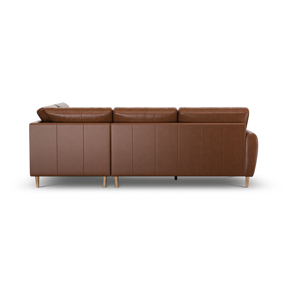 Zara Left Hand Corner Chaise Sofa in Chestnut Brown Leather 4
