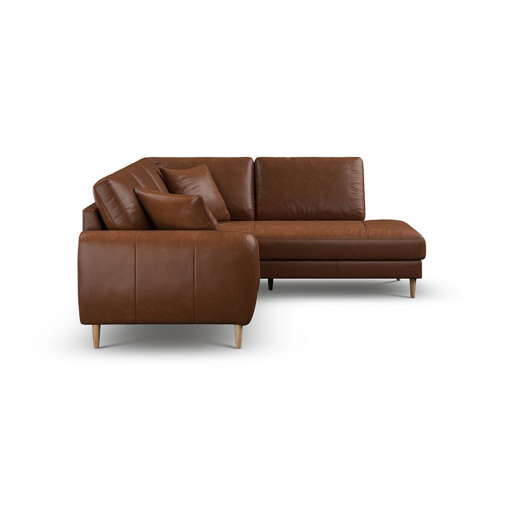 Zara Left Hand Corner Chaise Sofa in Chestnut Brown Leather 5