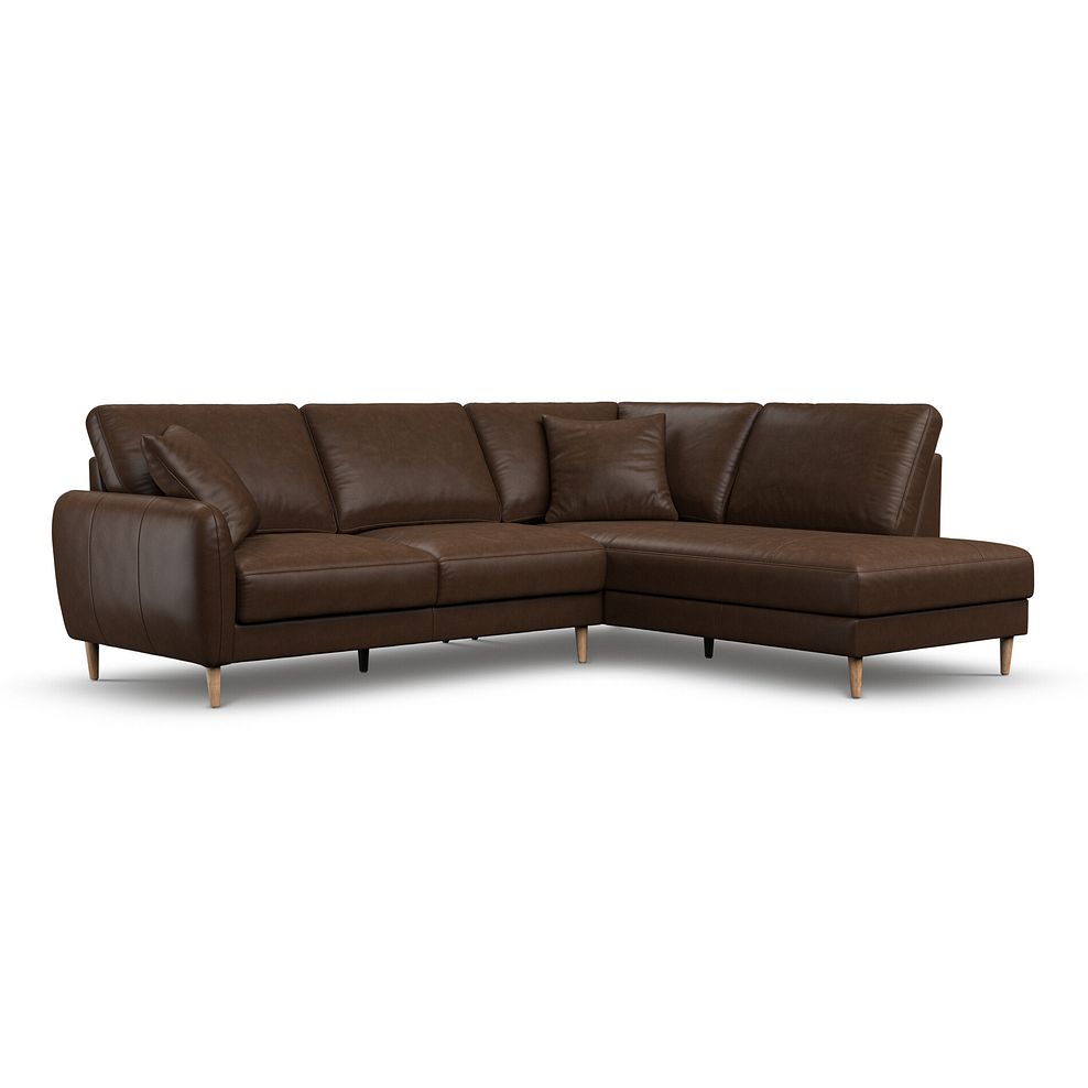 Zara Left Hand Corner Chaise Sofa in Dark Brown Leather 1