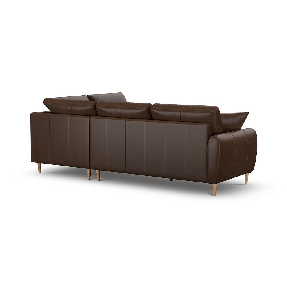 Zara Left Hand Corner Chaise Sofa in Dark Brown Leather 3