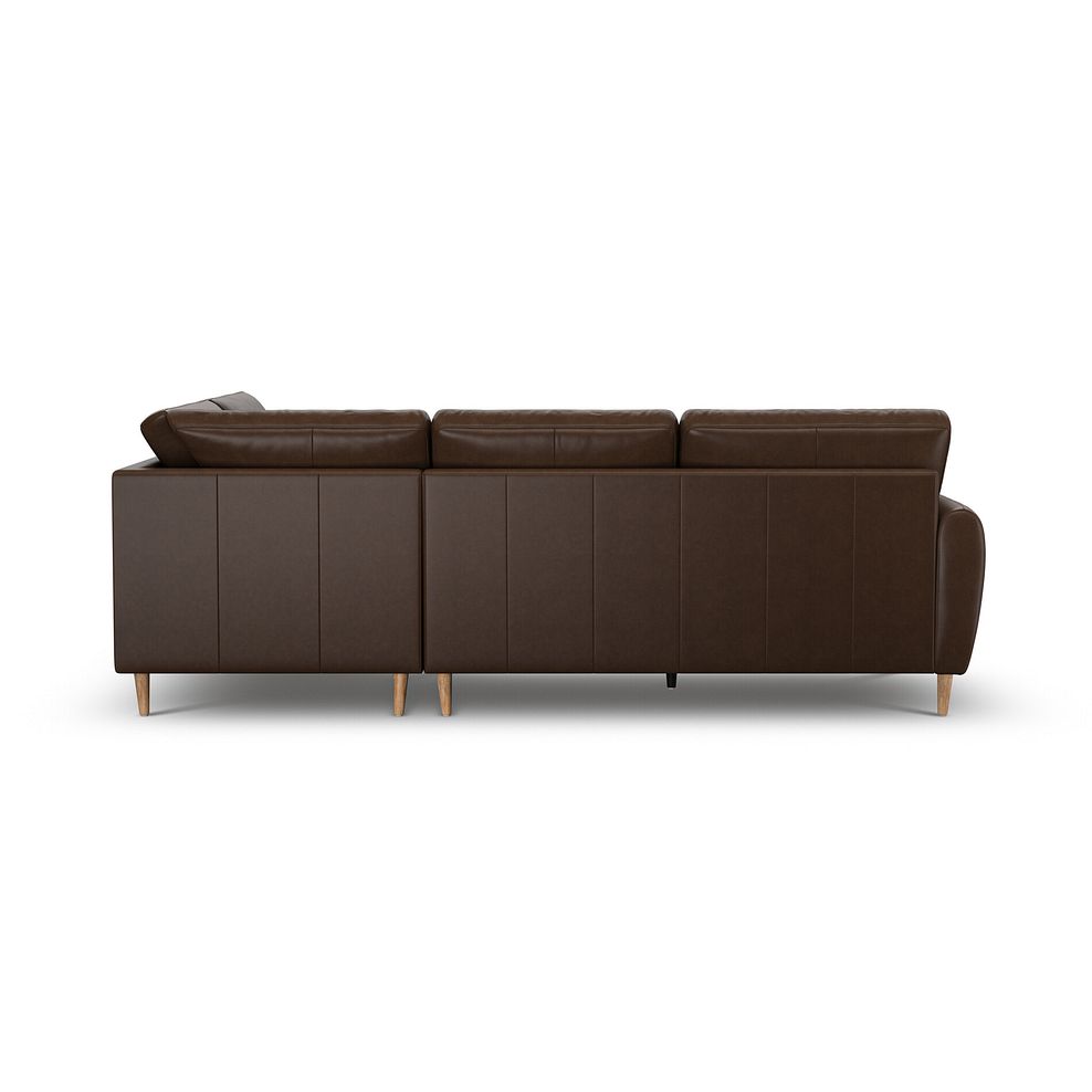 Zara Left Hand Corner Chaise Sofa in Dark Brown Leather 4