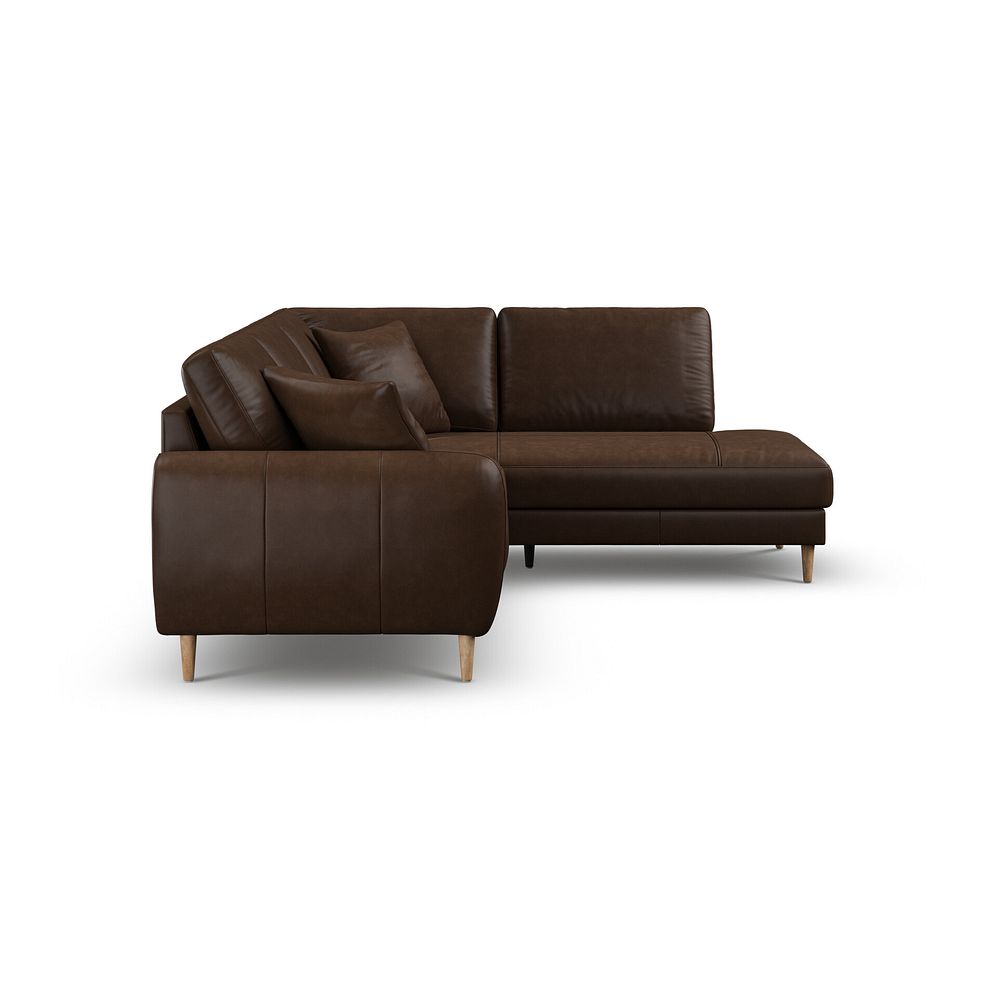 Zara Left Hand Corner Chaise Sofa in Dark Brown Leather 5