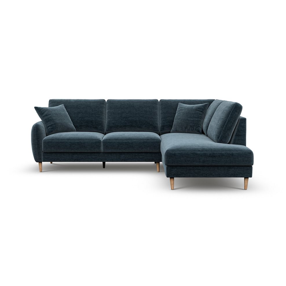 Zara Left Hand Corner Chaise Sofa in Steel Blue Fabric 2