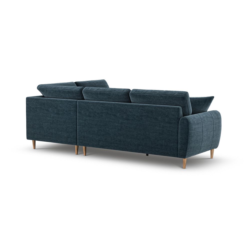 Zara Left Hand Corner Chaise Sofa in Steel Blue Fabric 3
