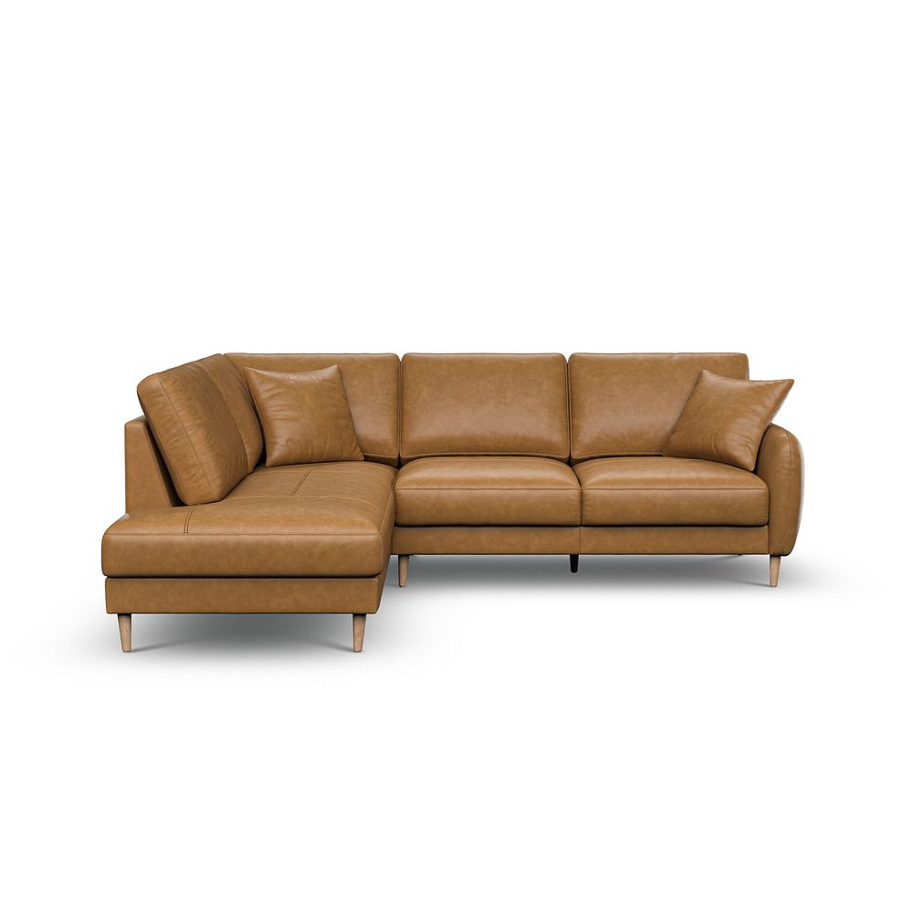 Zara Right Hand Corner Chaise Sofa in Brown Leather 2