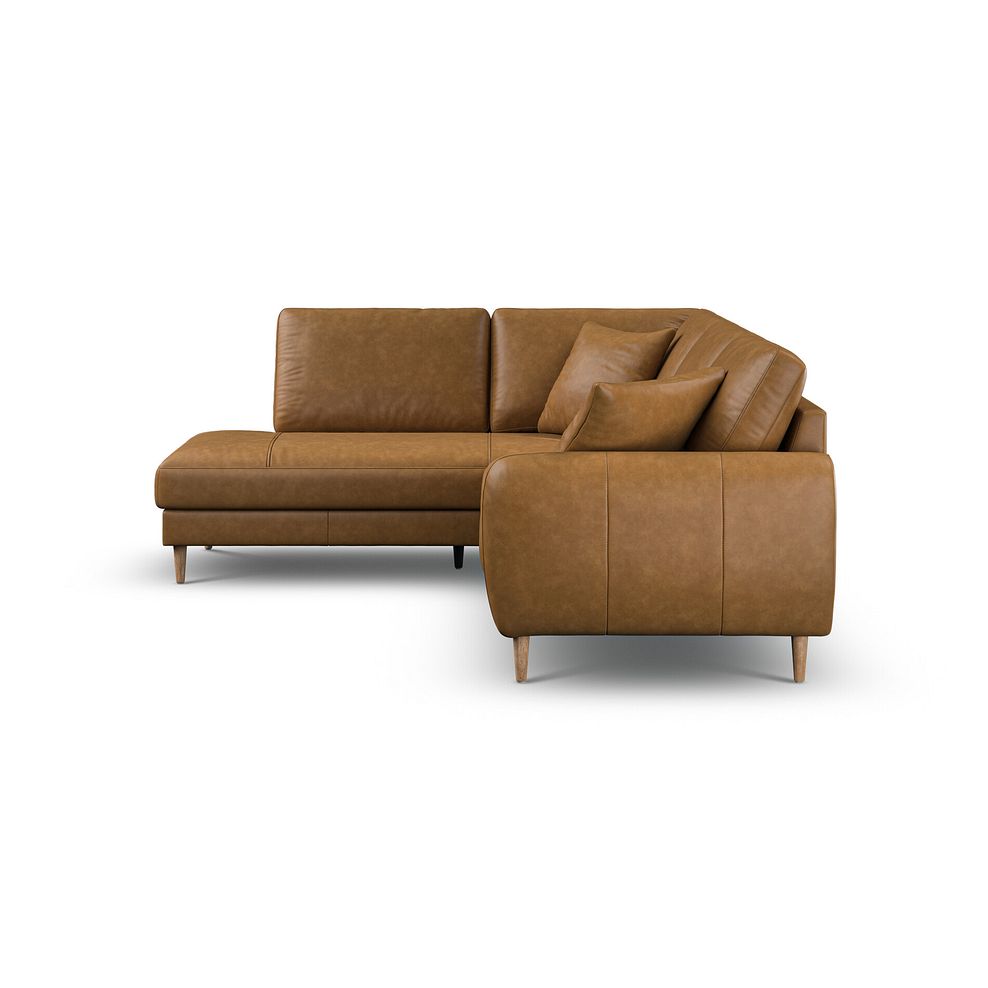 Zara Right Hand Corner Chaise Sofa in Brown Leather 5