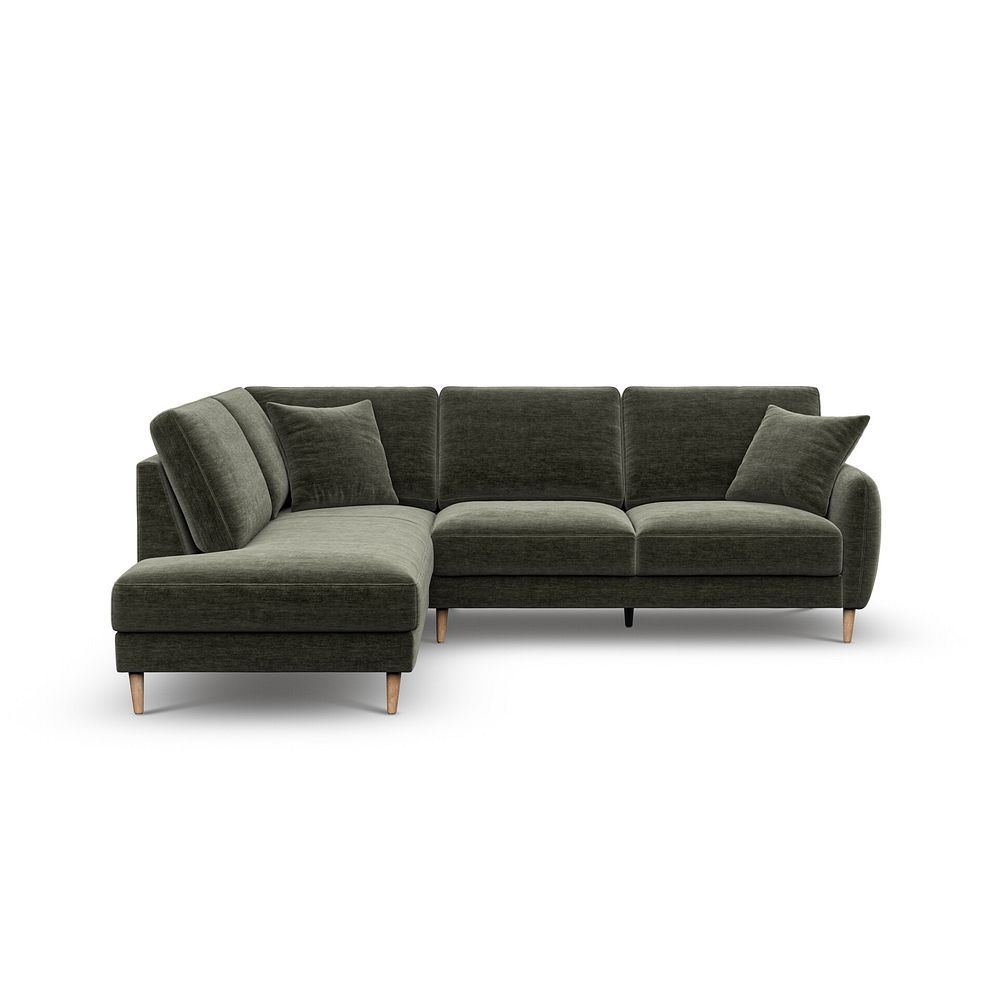 Zara Right Hand Corner Chaise Sofa in Canna Dark Green Fabric 2