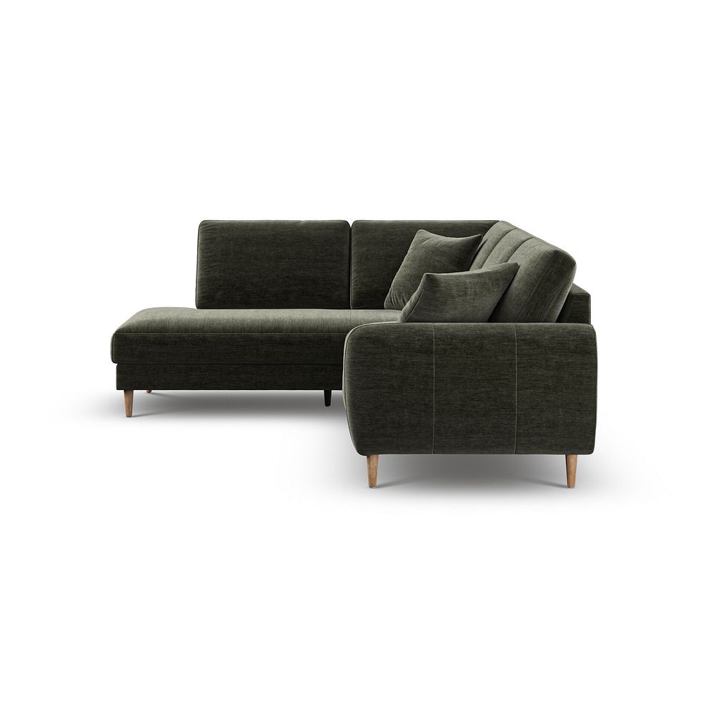 Zara Right Hand Corner Chaise Sofa in Canna Dark Green Fabric 5