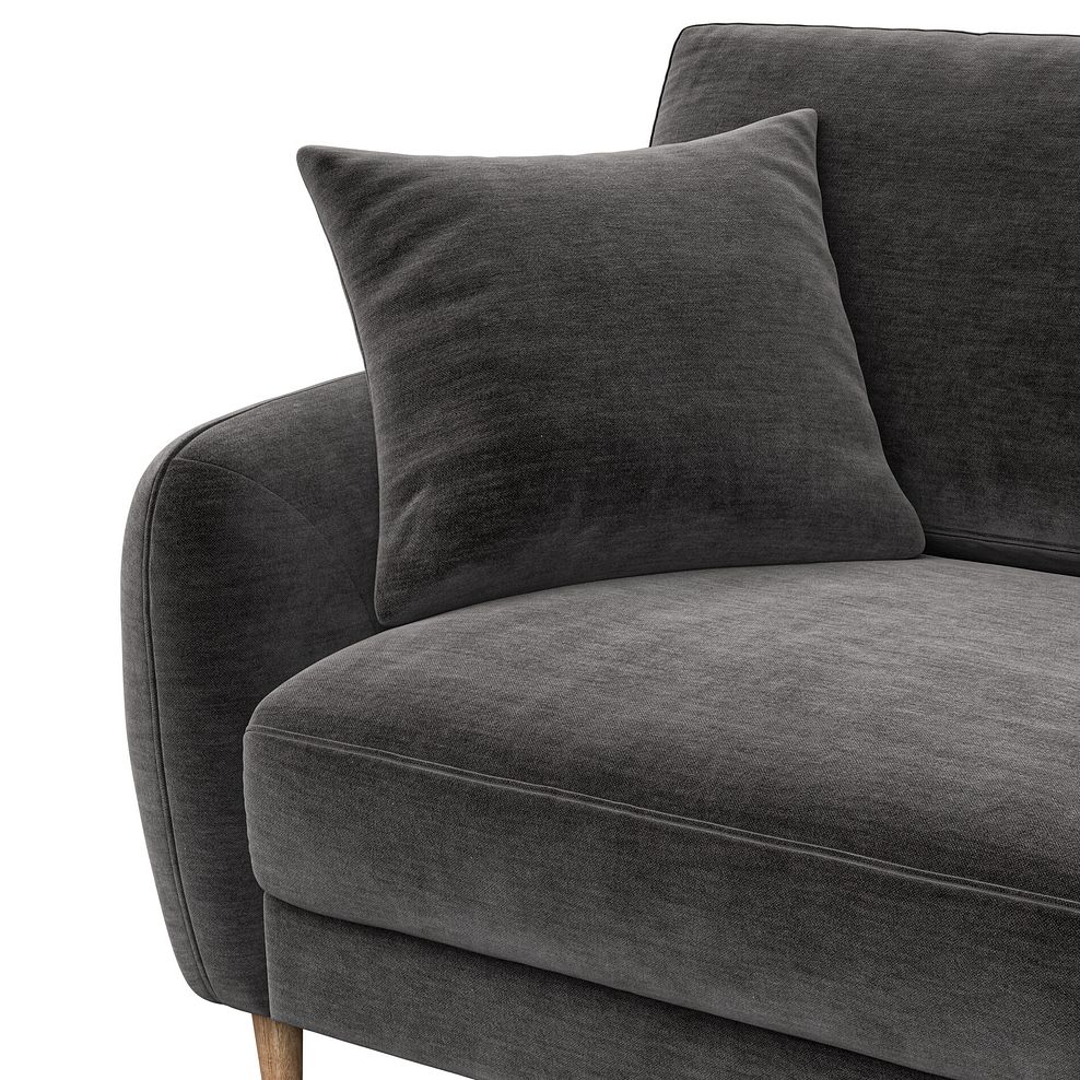 Zara Right Hand Corner Chaise Sofa in Canna Dark Grey Fabric 11