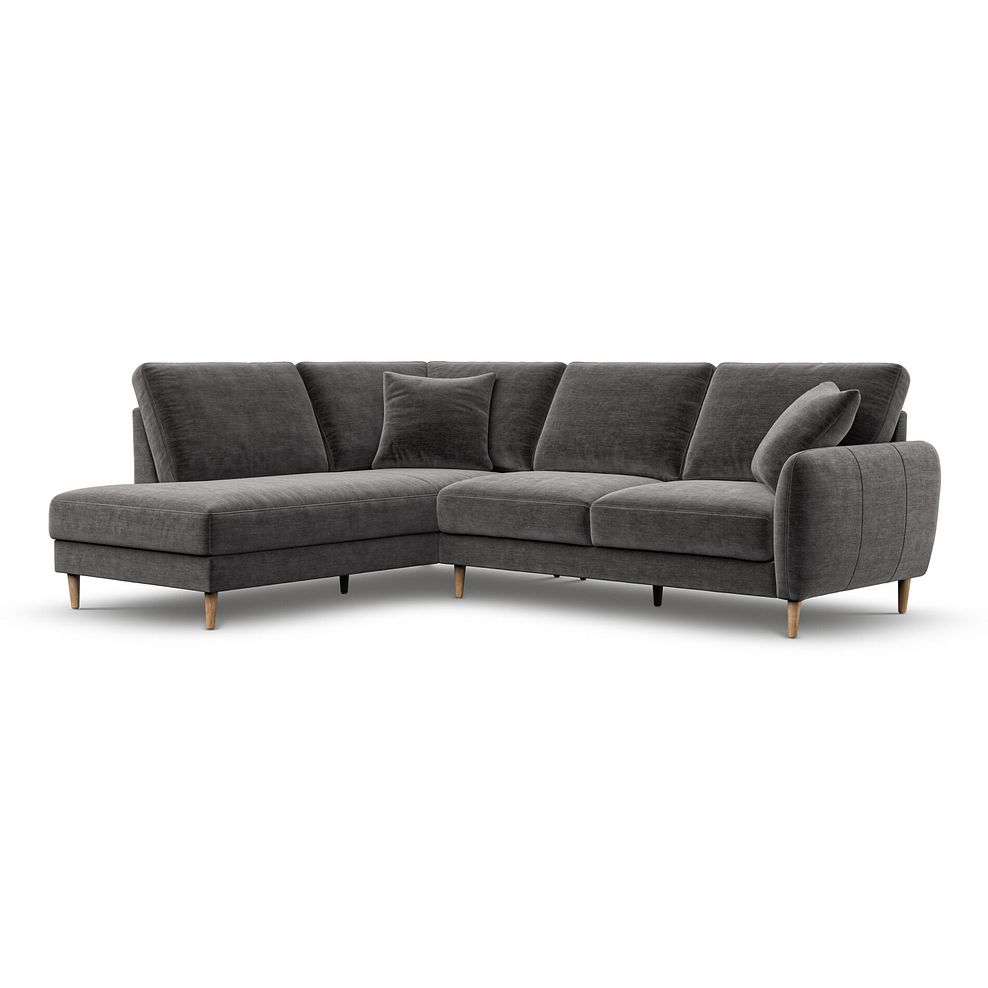 Zara Right Hand Corner Chaise Sofa in Canna Dark Grey Fabric 1