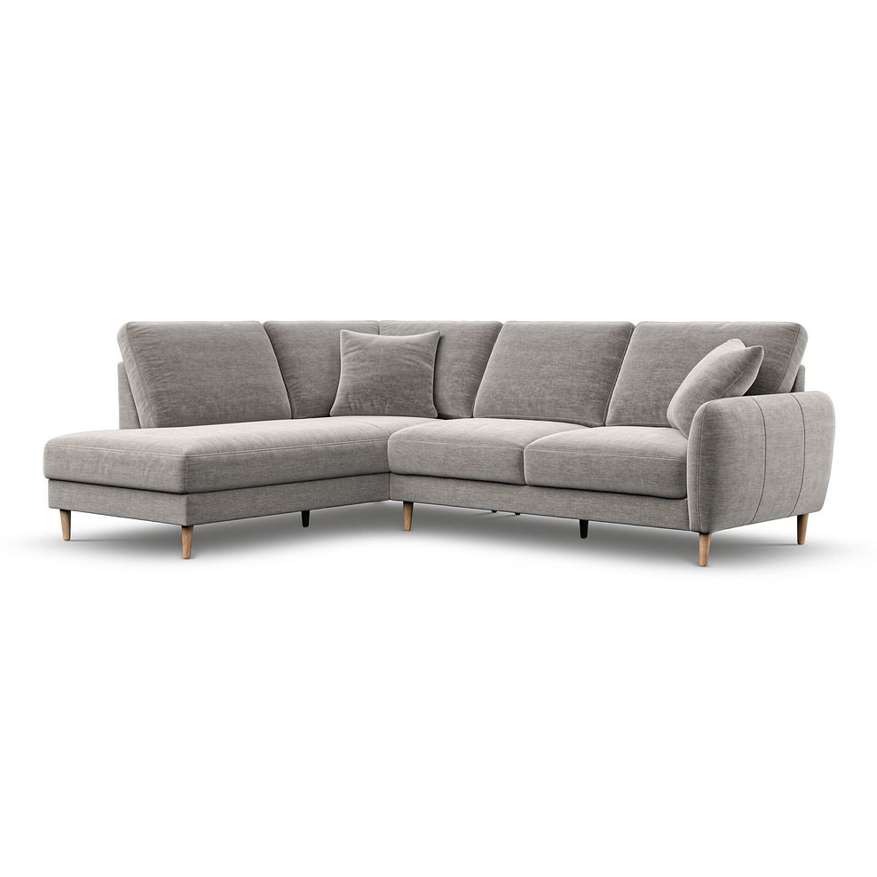 Zara Right Hand Corner Chaise Sofa in Canna Grey Fabric 1