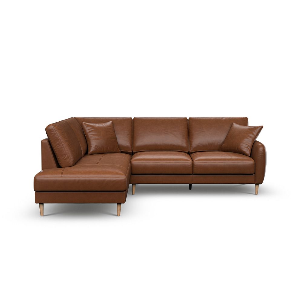Zara Right Hand Corner Chaise Sofa in Chestnut Brown Leather 2
