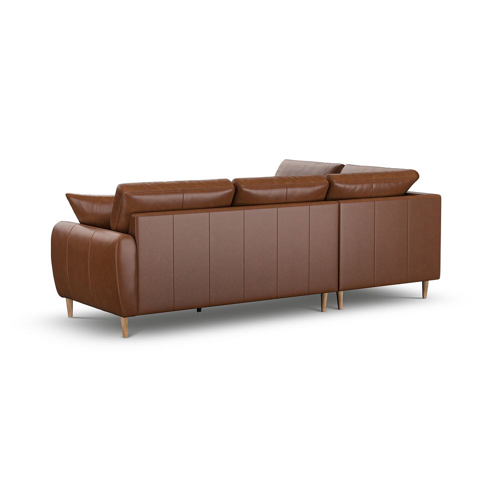 Zara Right Hand Corner Chaise Sofa in Chestnut Brown Leather 3
