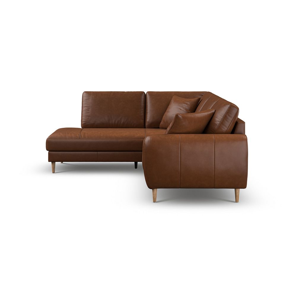 Zara Right Hand Corner Chaise Sofa in Chestnut Brown Leather 5