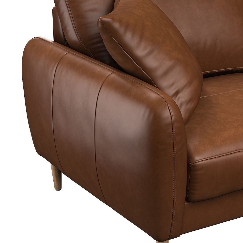 Zara Right Hand Corner Chaise Sofa in Chestnut Brown Leather 6