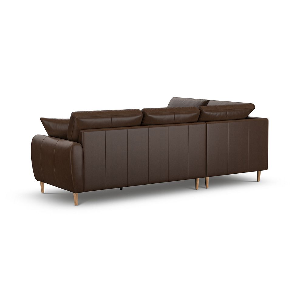 Zara Right Hand Corner Chaise Sofa in Dark Brown Leather 3