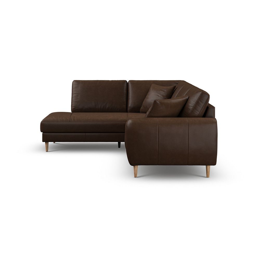 Zara Right Hand Corner Chaise Sofa in Dark Brown Leather 5
