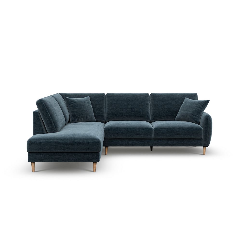 Zara Right Hand Corner Chaise Sofa in Steel Blue Fabric 2