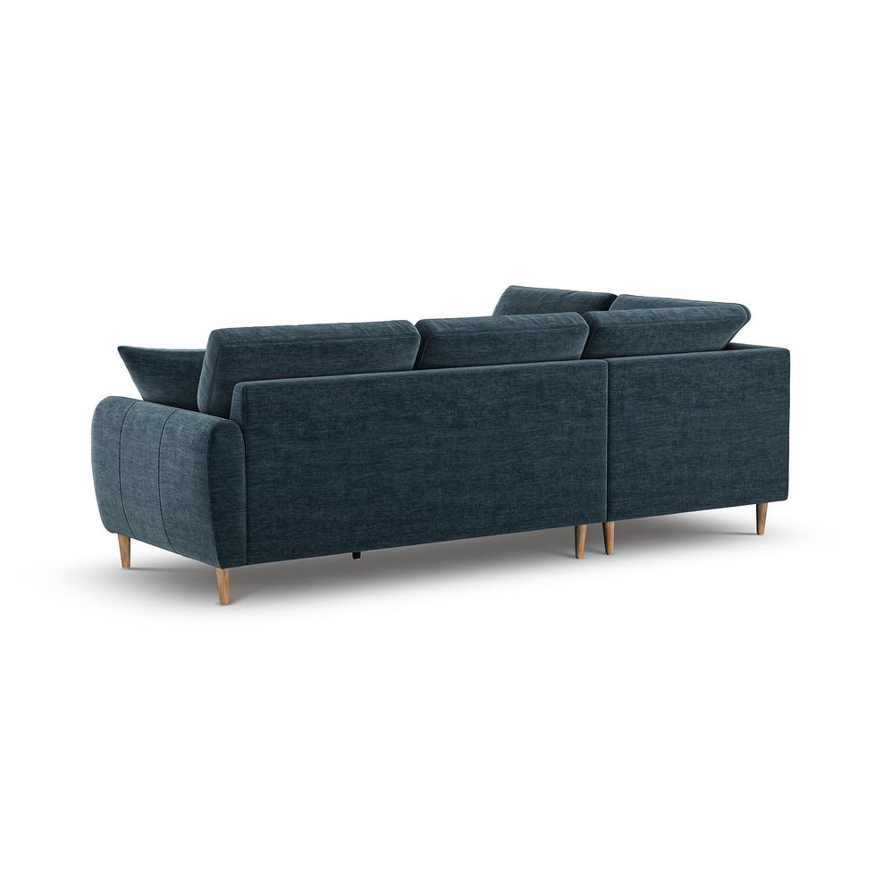 Zara Right Hand Corner Chaise Sofa in Steel Blue Fabric 3