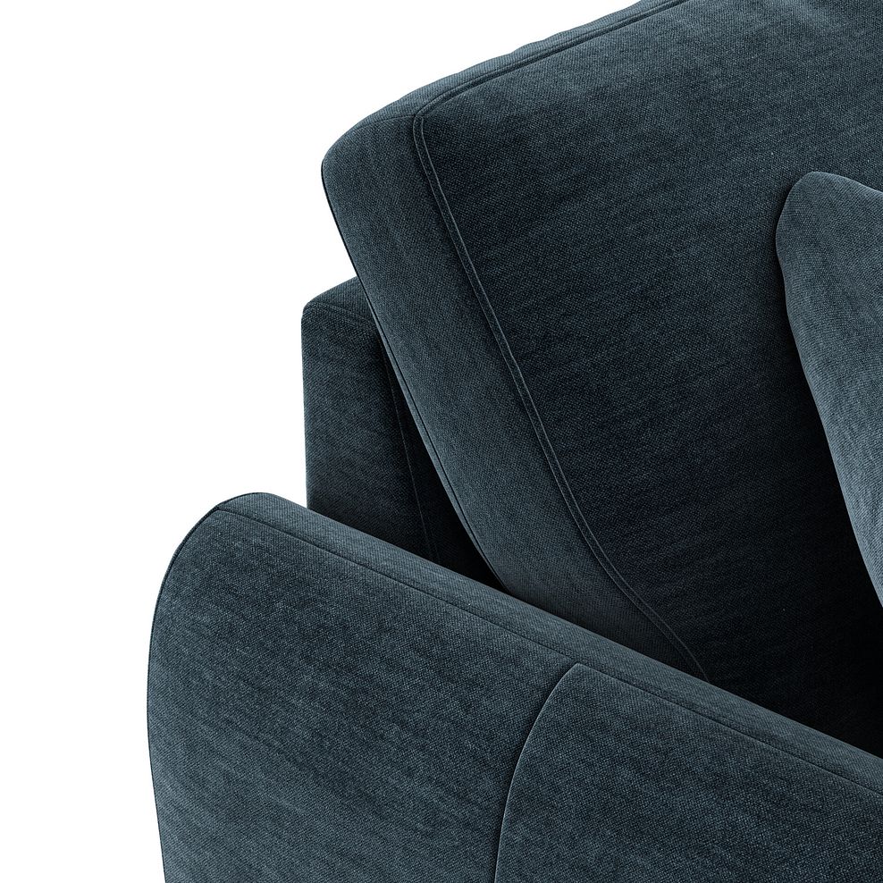 Zara Right Hand Corner Chaise Sofa in Steel Blue Fabric 9