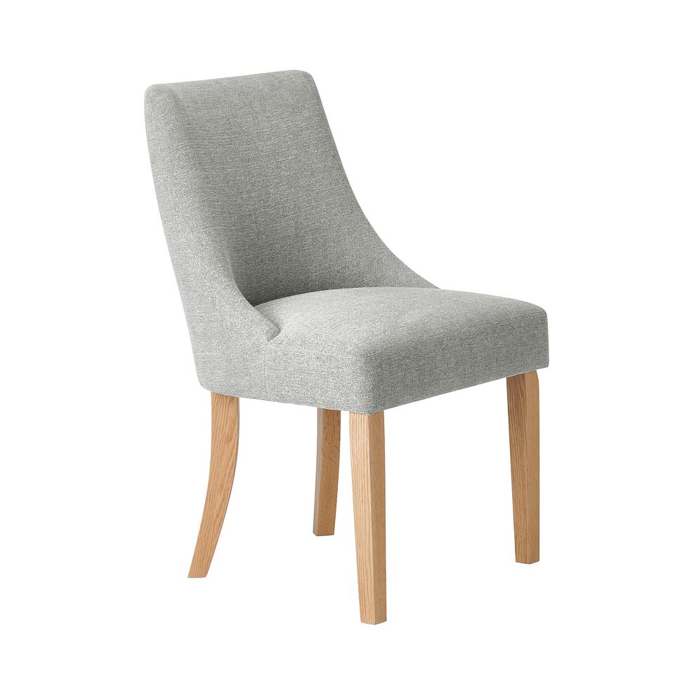 Zola Chair in Conway Grey Fabric with Oak leg 1