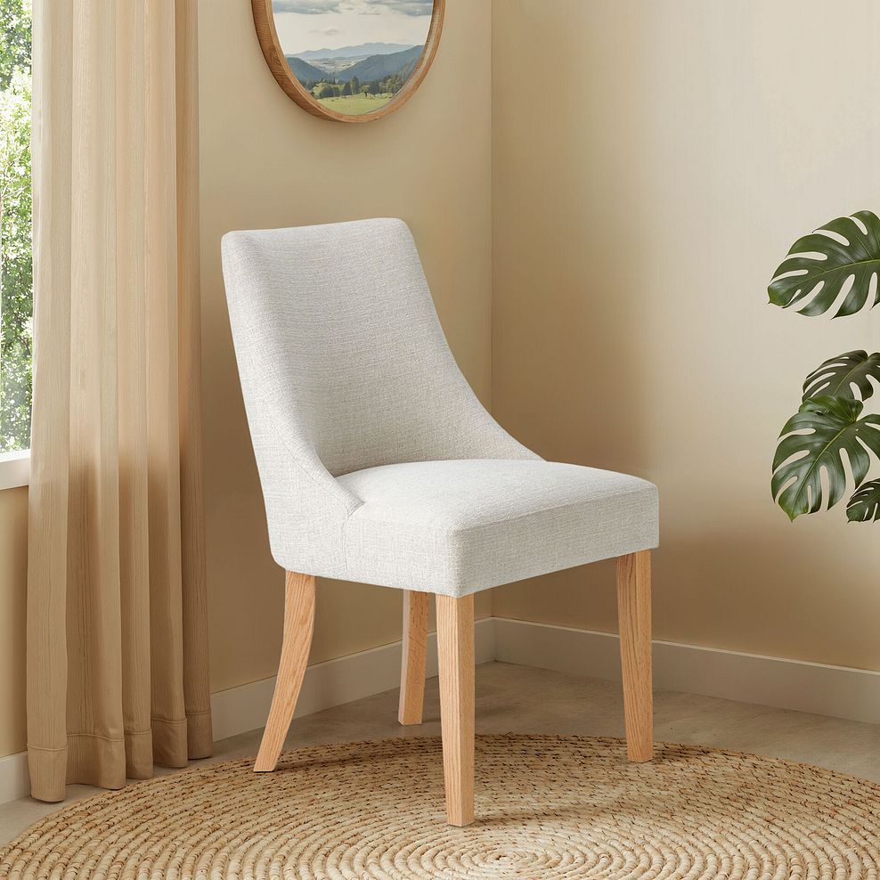 Zola Chair in Conway Stone Fabric with Oak leg 10