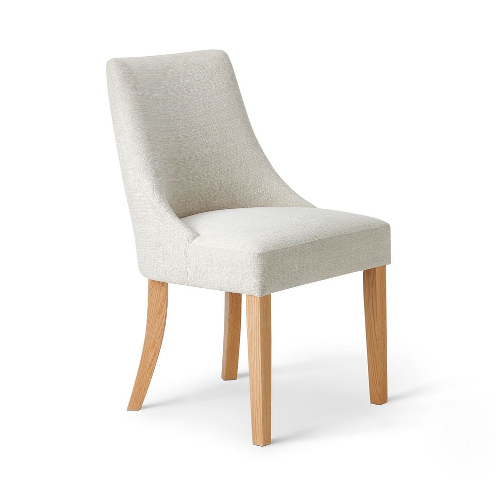 Zola Chair in Conway Stone Fabric with Oak leg 1